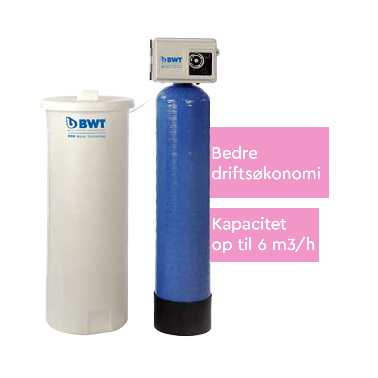 Simplex blødgøringsanlæg med kapacitet op til 6 m3/h