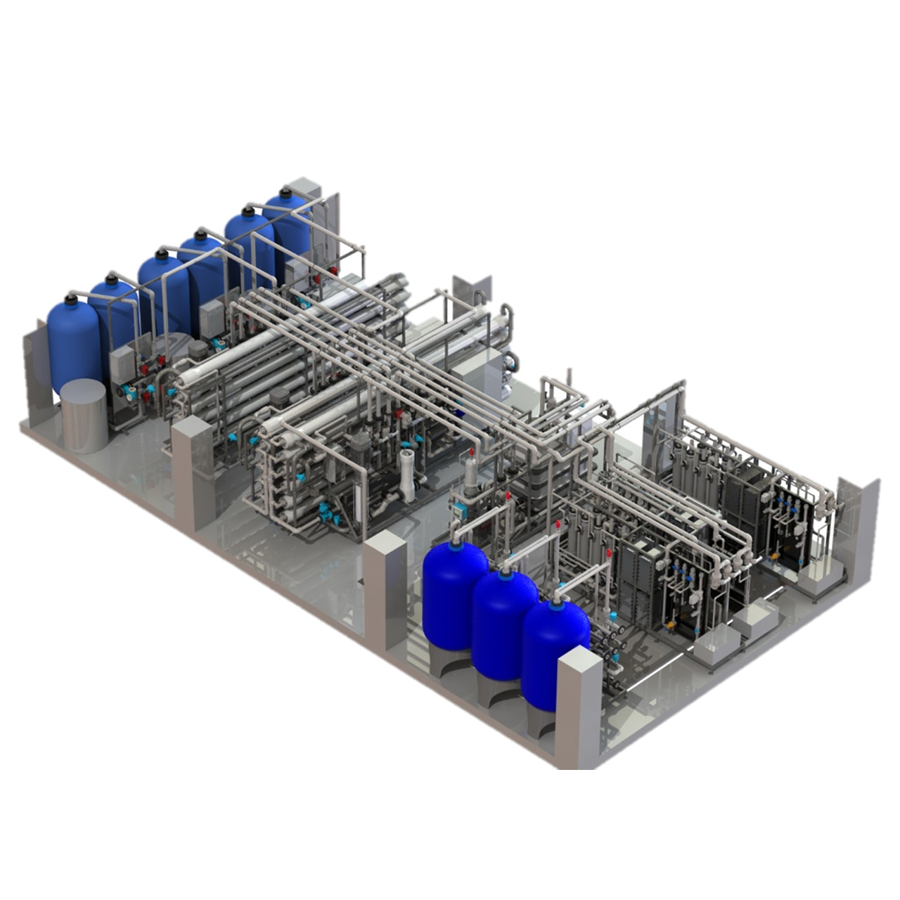 3D tegning af Vandbehandlingsanlæg
