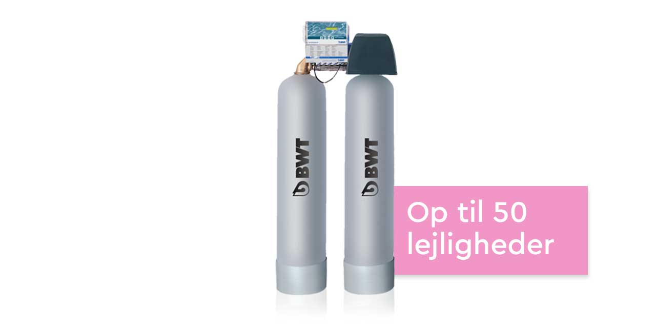 Blødt BWT vand i lejligheder med DUO 3 BWT blødgøringsanlæg