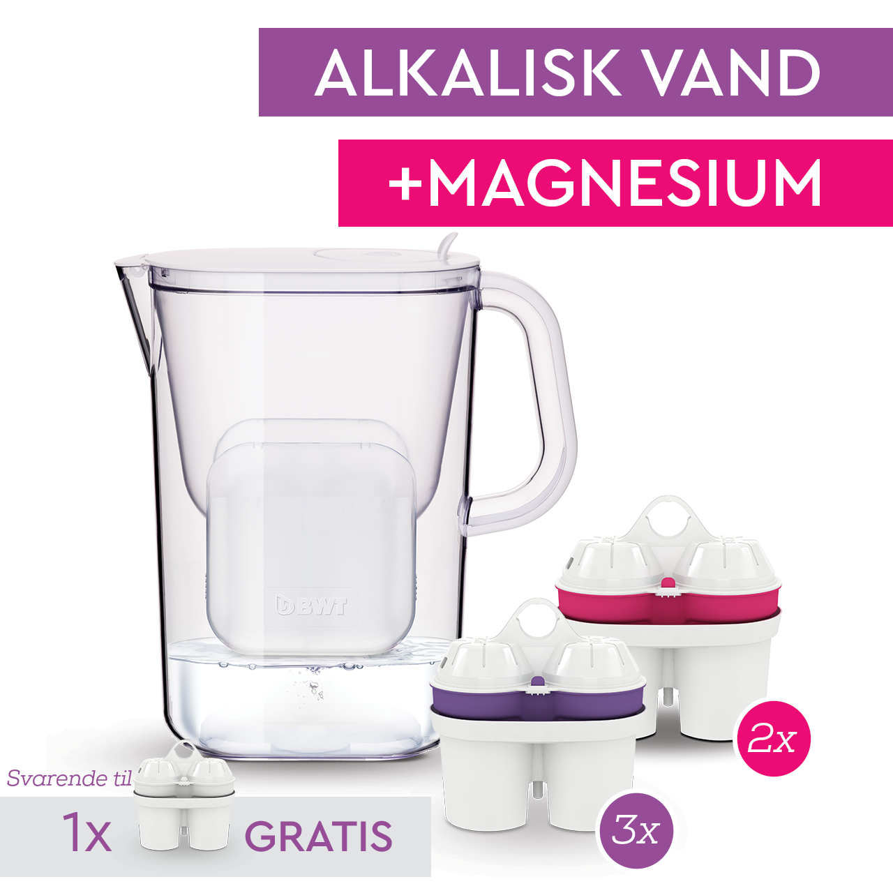 Alkalized filterkande bundle, balanced alkalized, alkalisk vand, bwt