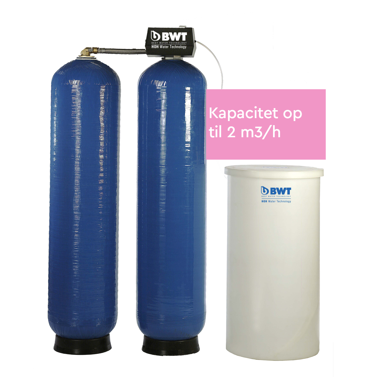 Duplex blødgøringsanlæg med kapacitet op til 2 m3/h