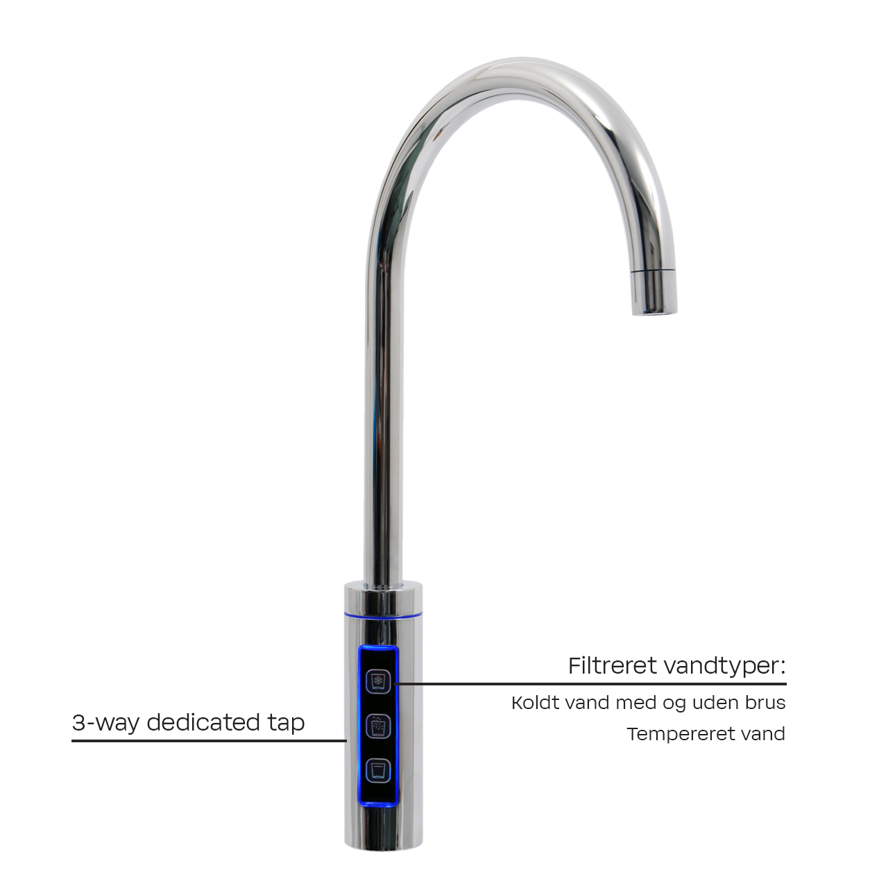 BWT AQA drink 3-ways vandhane med betjeningspanel