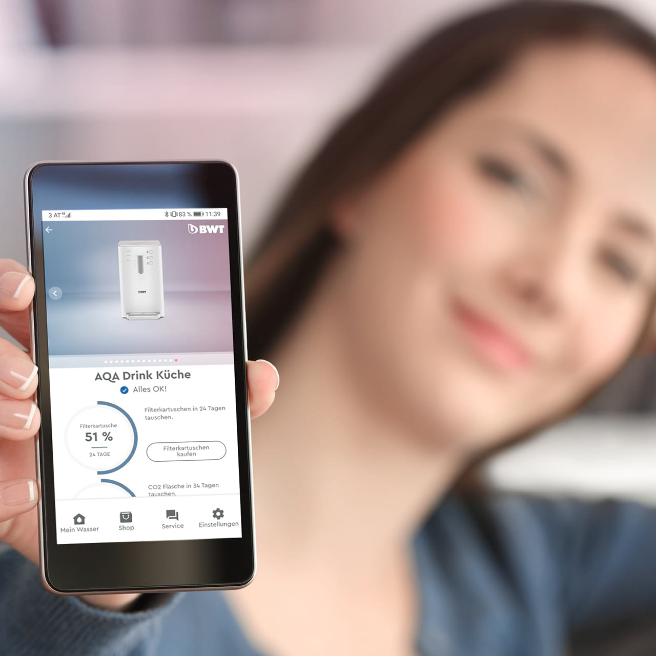 Wasserspender mit App