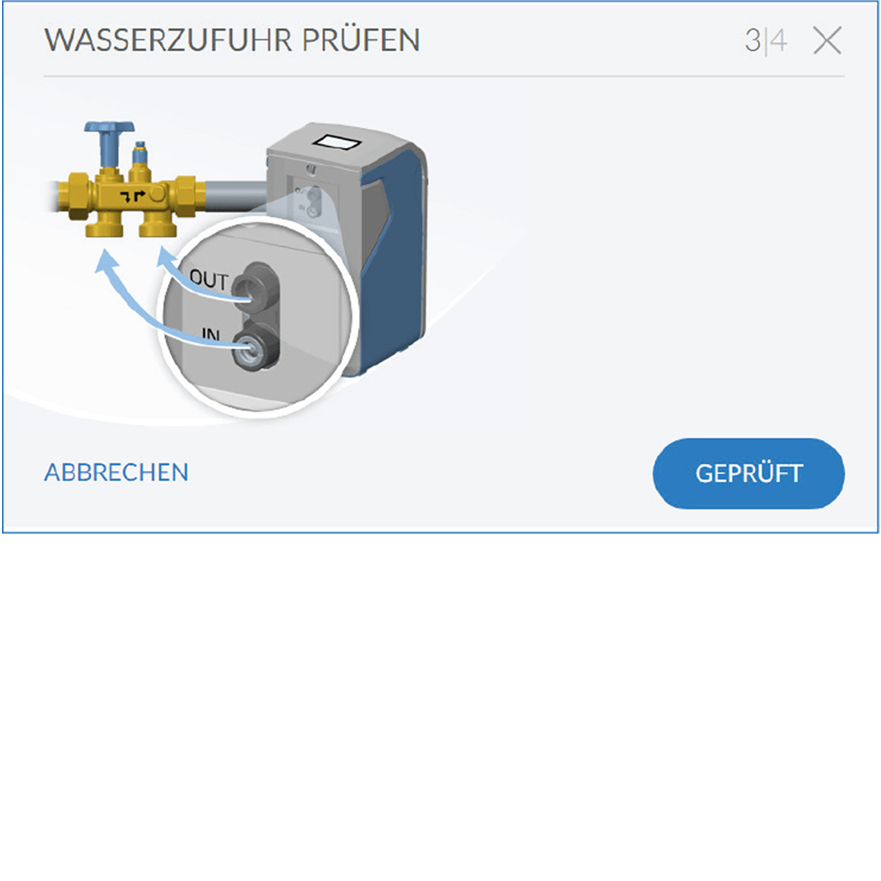 Wasserzufuhr prüfen klein