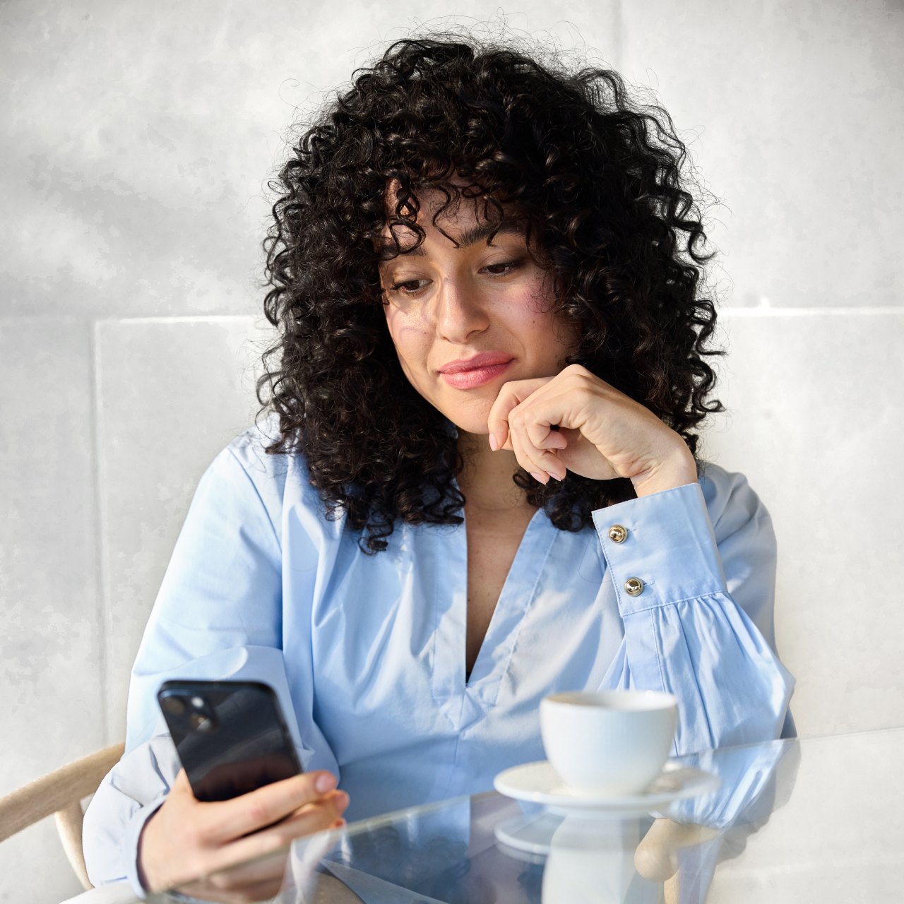 Woman drinking coffee