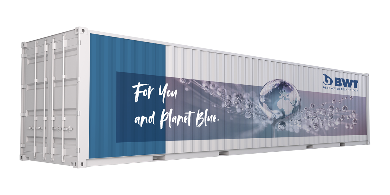 Mit diesem Container kann innert kurzer Zeit spezielles Reinwasser hergestellt werden.