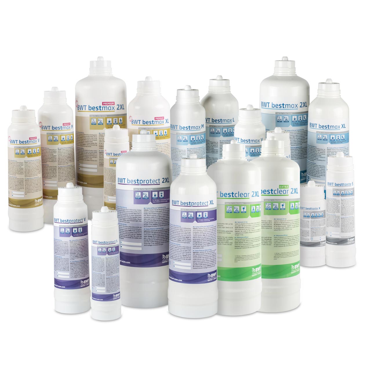 Verschiedene BWT Filter für die Gastronomie.