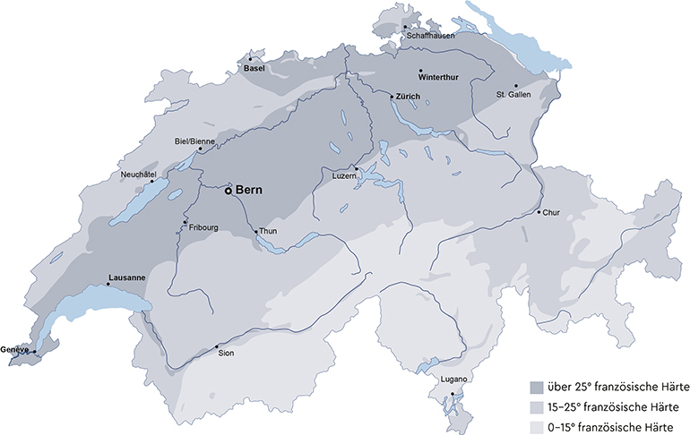 Wasserhärte Karte Schweiz