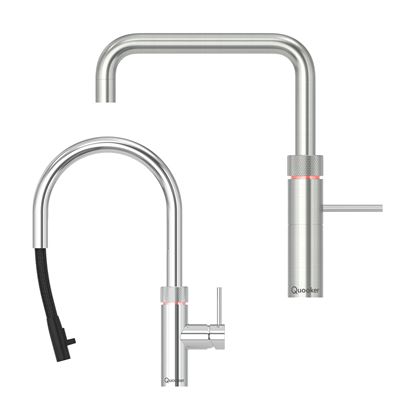 Zwei Wasserhähne / Armaturen, einer mit ausziehbaren Auslauf.