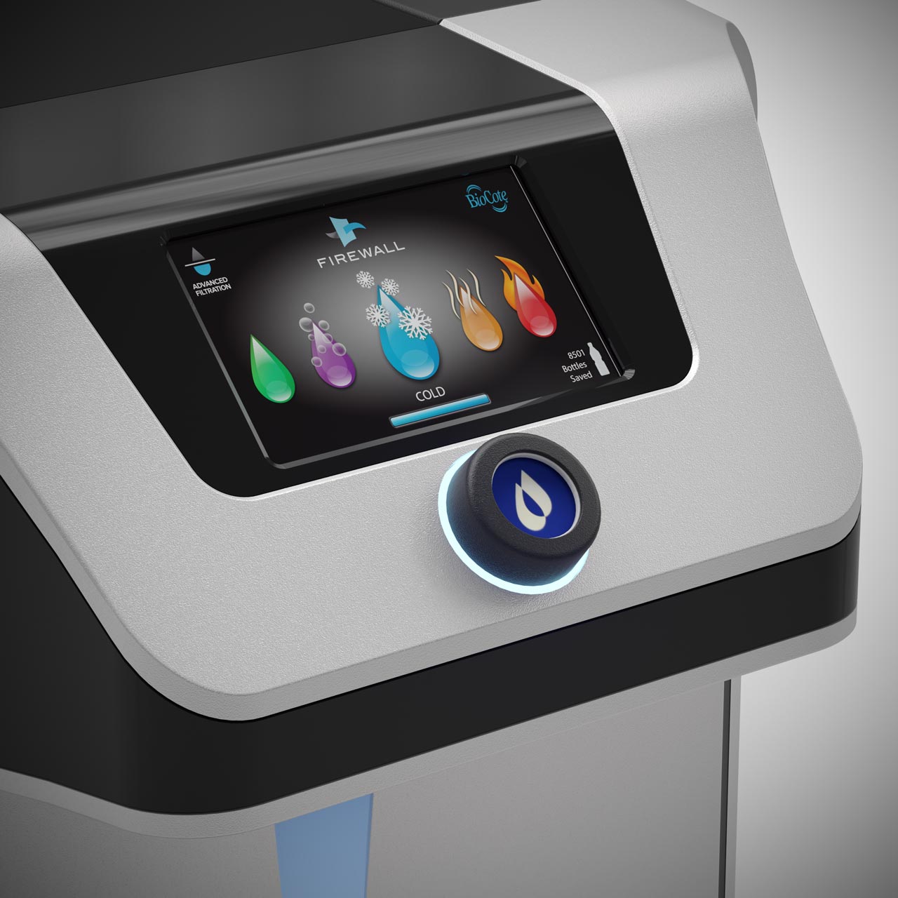 Bildschirm des Wasserspenders BWT Palaimon P7.