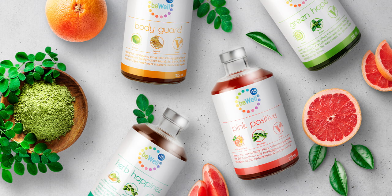 beWell Flaschen liegend