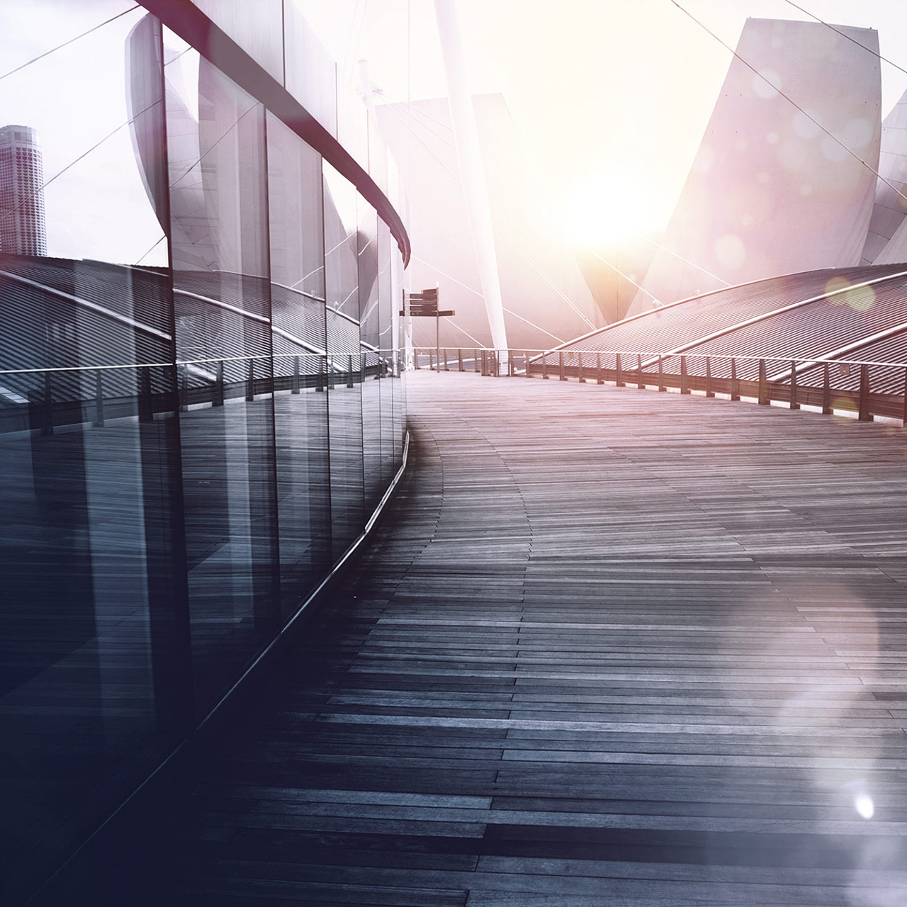 Office building at sunse