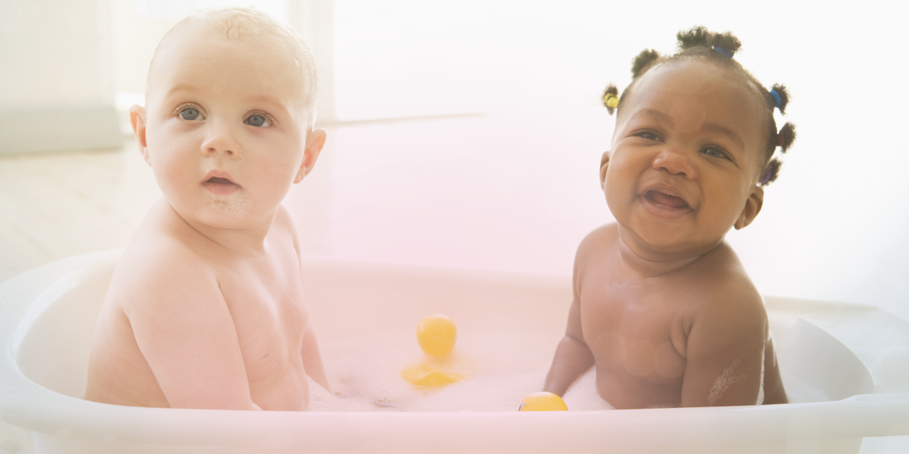 Babies bath time