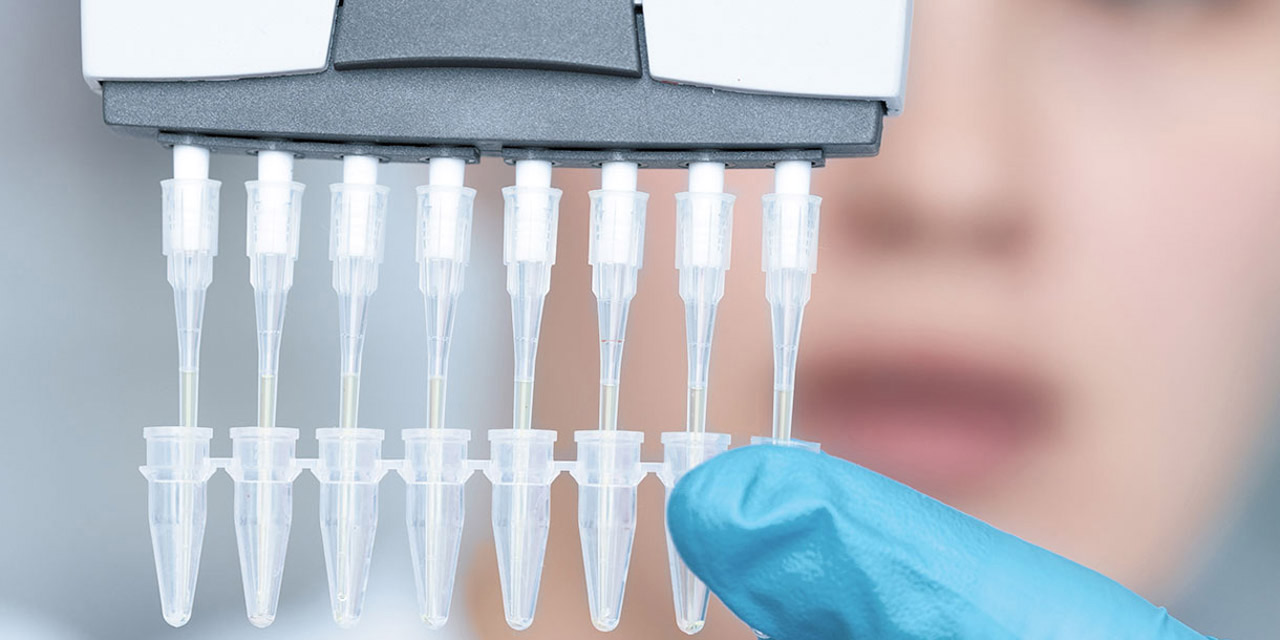 Purified water being analyzed