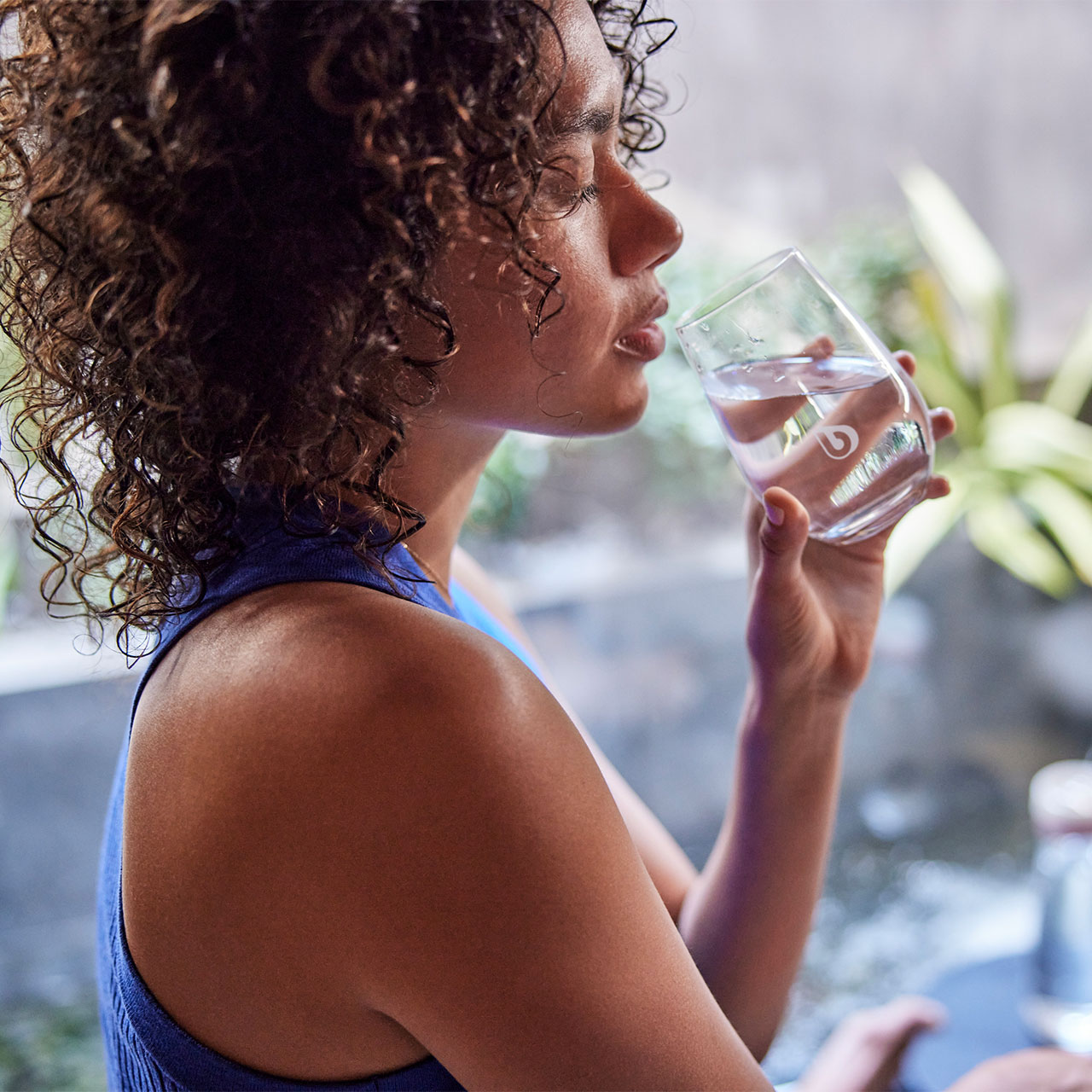 Woman drinking water