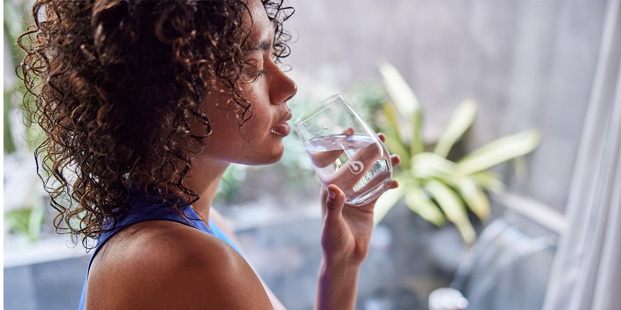 Woman drinking water
