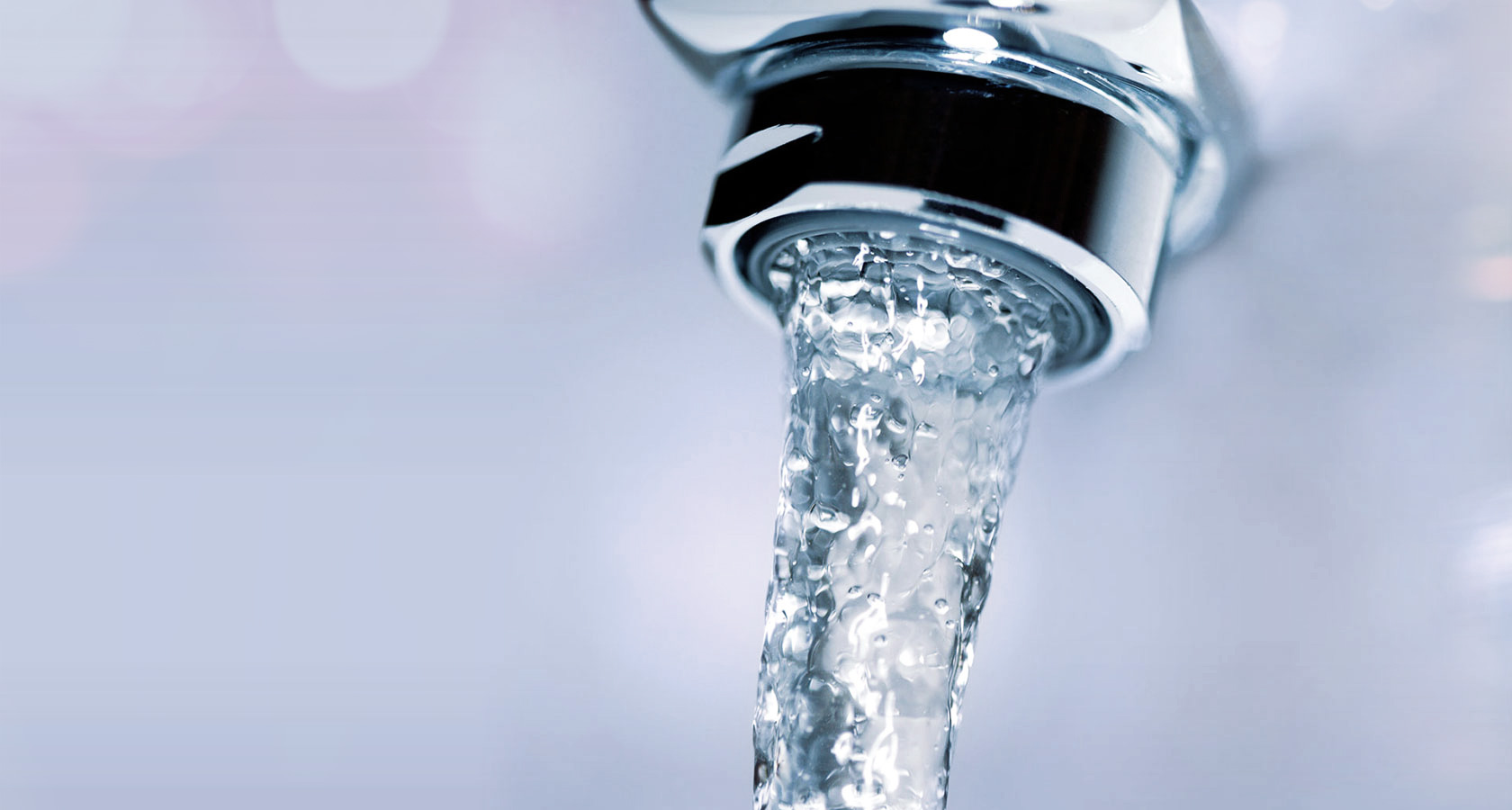 Water running from faucet