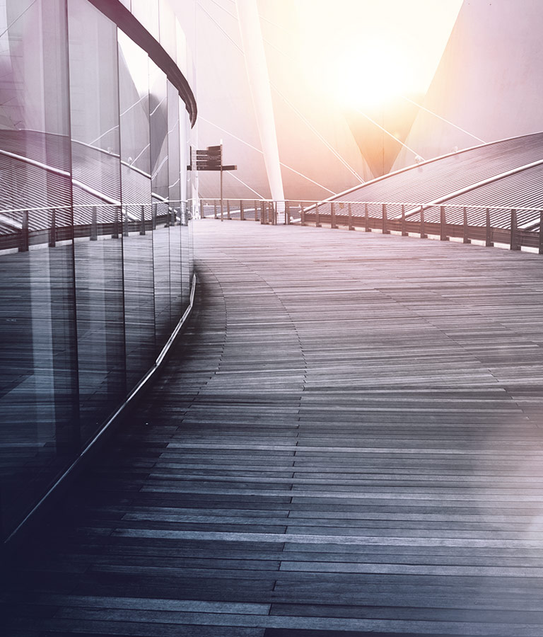 Office building at sunset