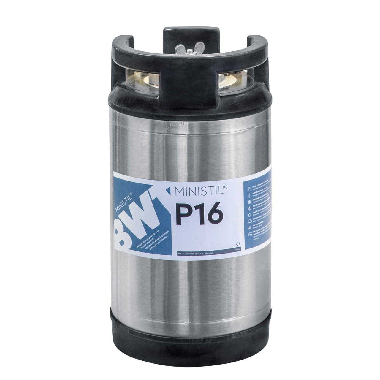 Cartouche de déminéralisation complète en acier inoxydable, type BWT MINISTIL P16, isolée