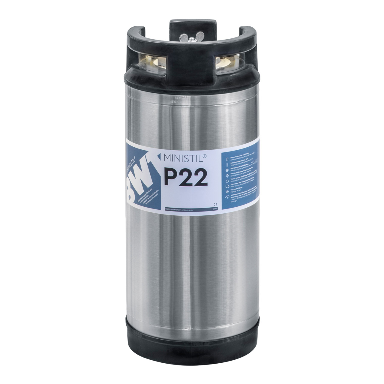 Cartouche de déminéralisation complète en acier inoxydable, type BWT MINISTIL P22, isolée