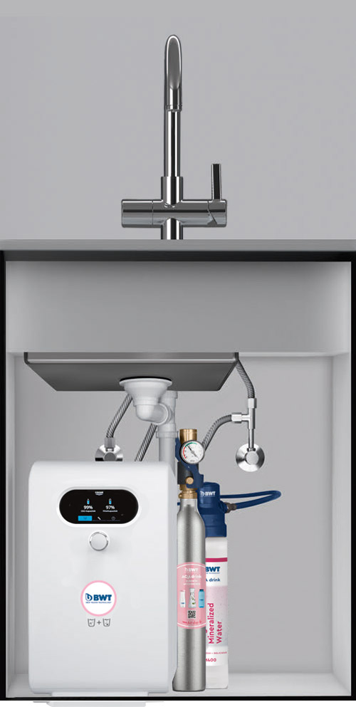 BWT AQA drink Magnesium Mineralizer, filtres sous évier, Situation de montage