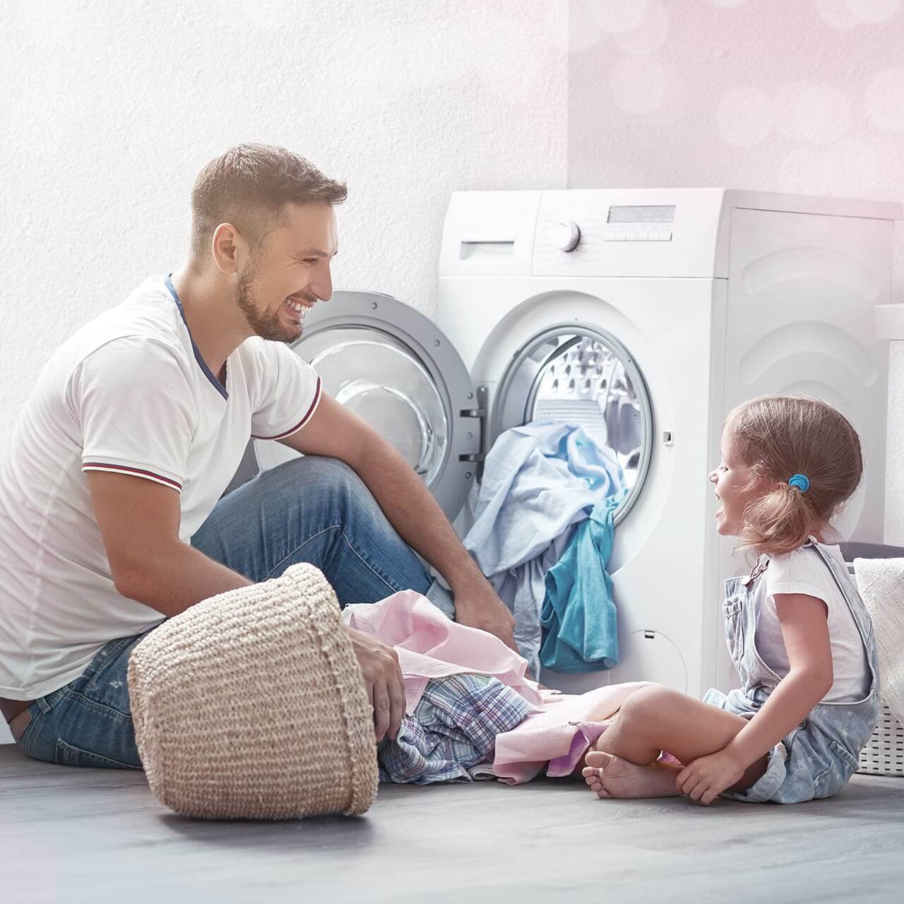 lave-linge-père-fille