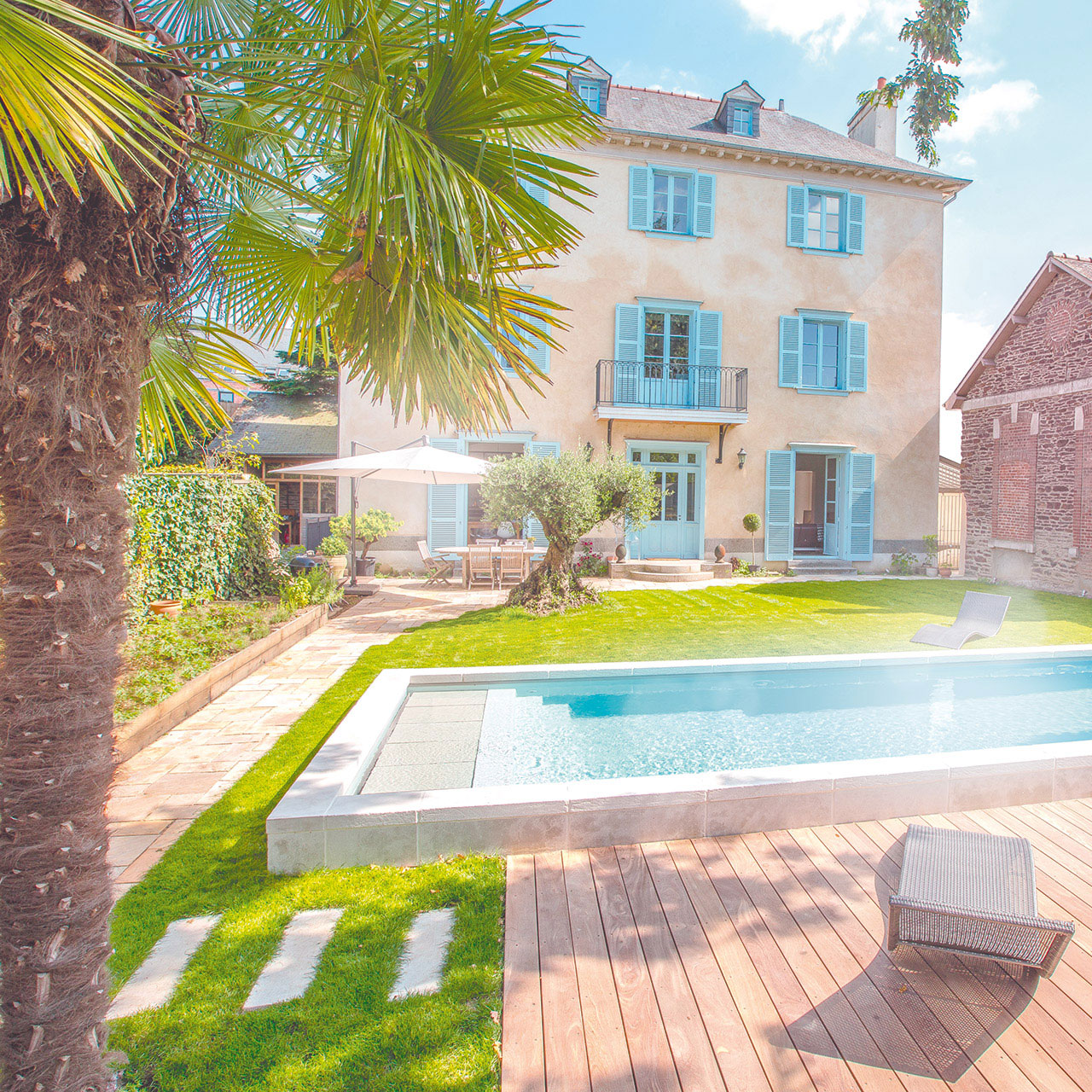 ambiance piscine de jardin
