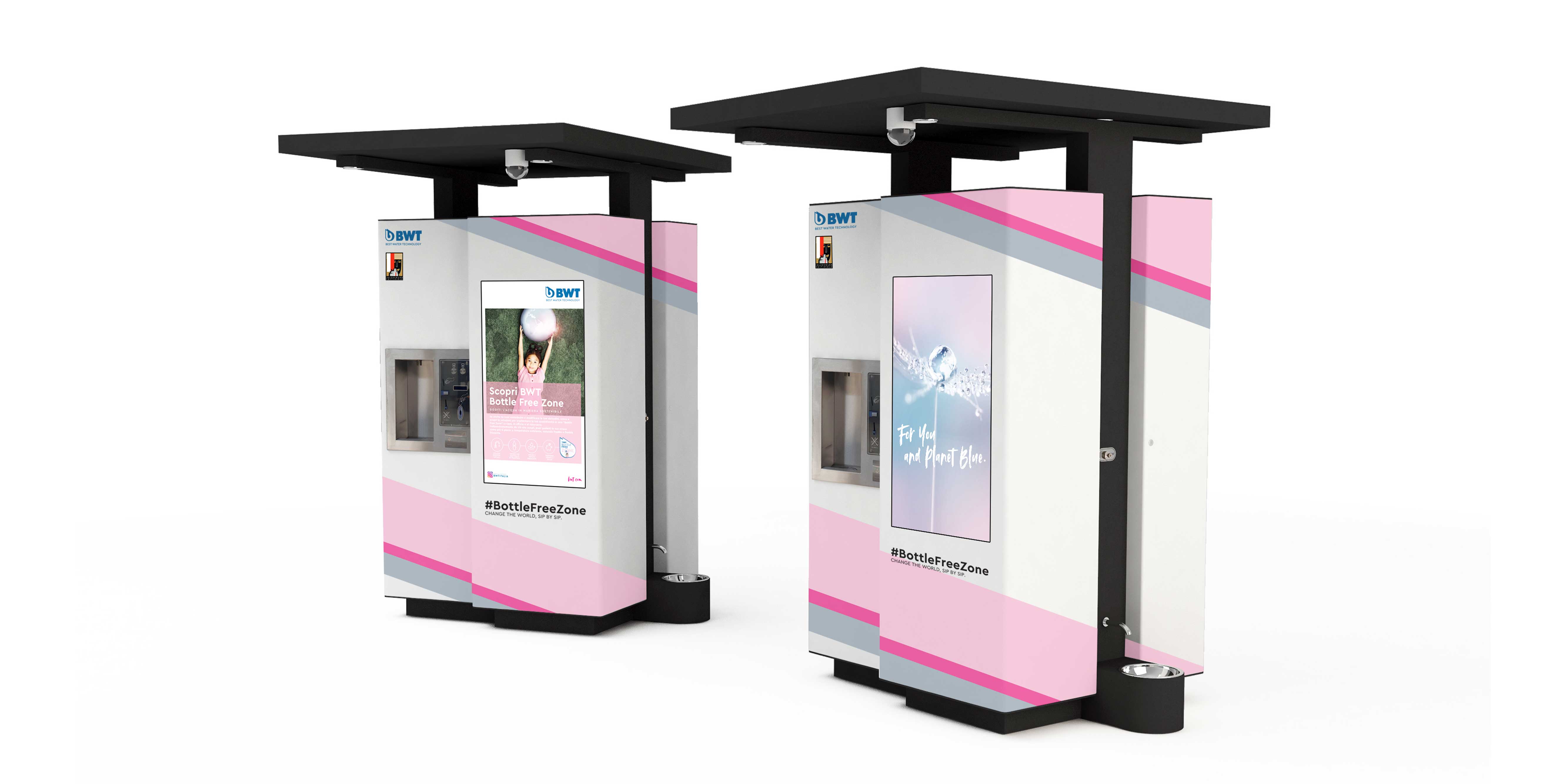 BWT, Salisburgo, festival, dispenser, erogatori, acqua, case, fontane