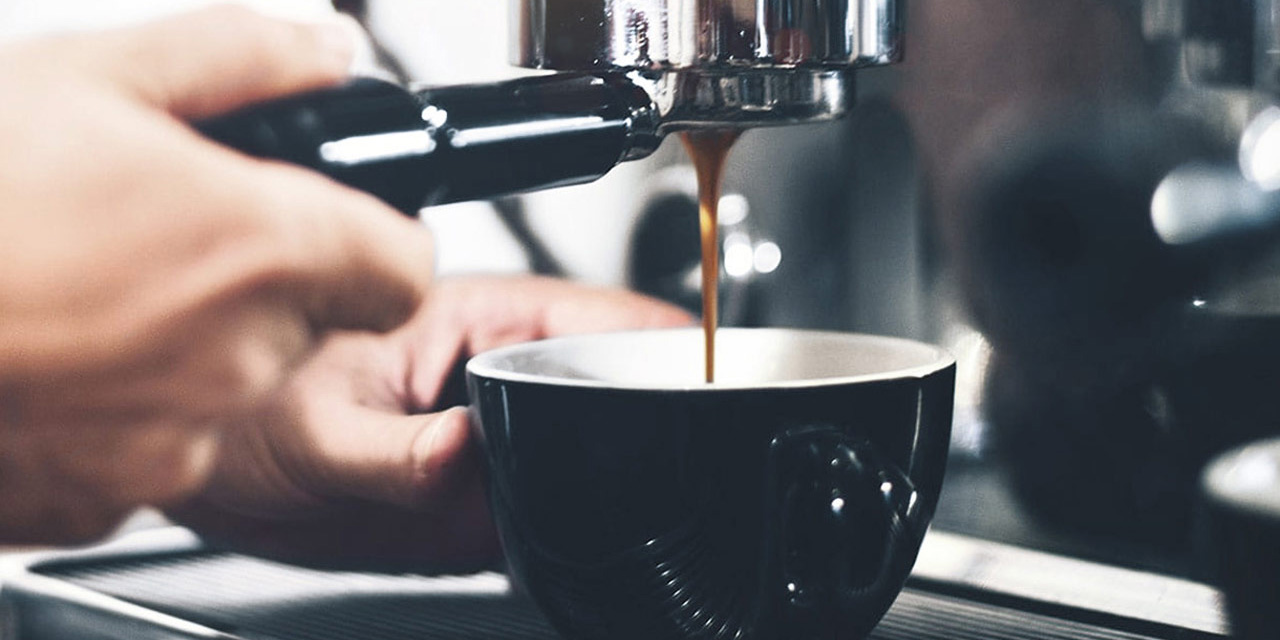 Brewing a fresh cup of coffee