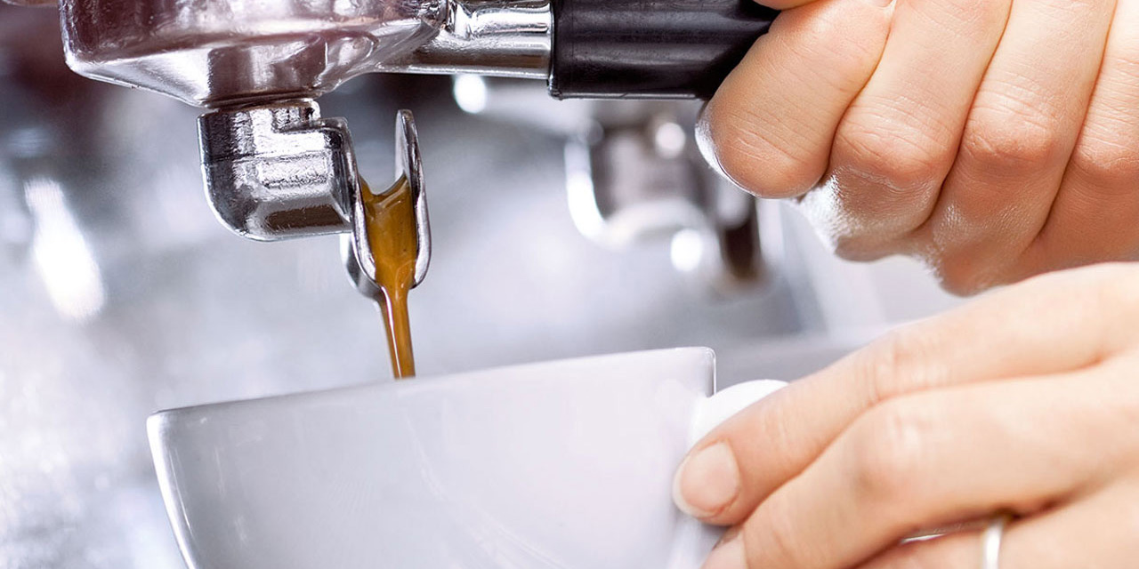 Brewing a fresh cup of coffee