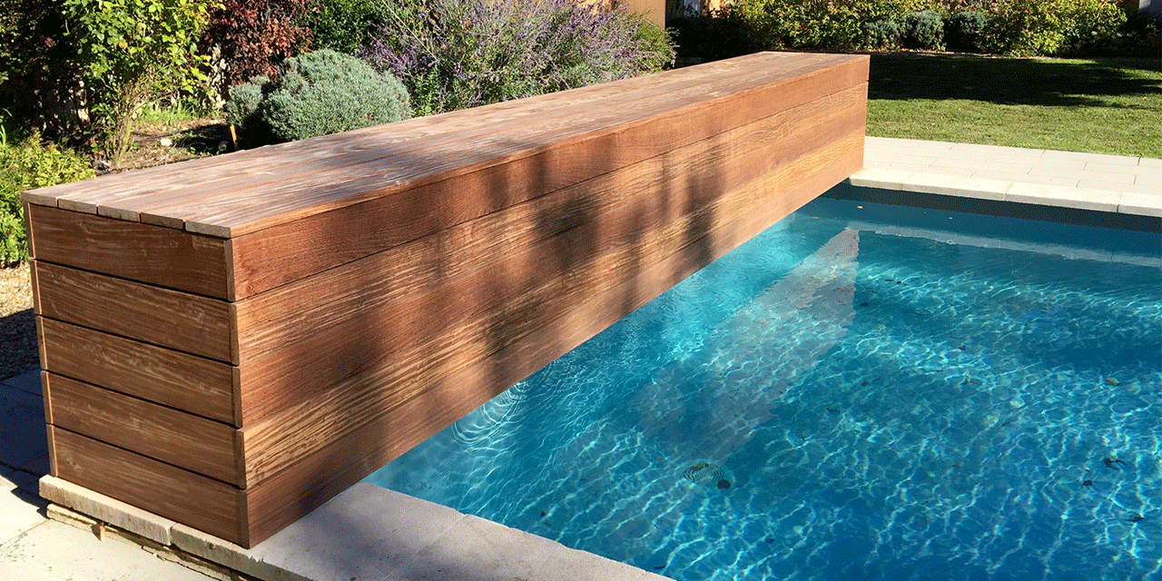 Lamelcover til pool over vand i boks fra BWT